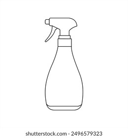 Detergent bottle spray one line art continuous line design isolated illustranion 