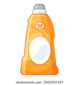 Detergent bottle standing up with a blank label, perfect for showcasing your branding or design