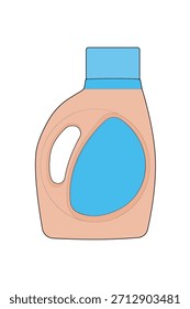 Detergent bottle vector for cleaning products, packaging design, household supplies, and liquid soap concepts.