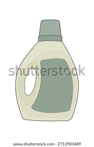 Detergent bottle vector for cleaning products, packaging design, household supplies, and liquid soap concepts.