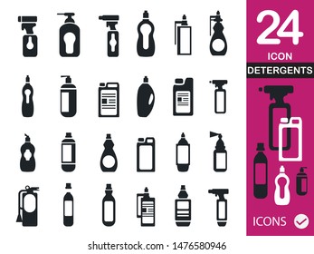 Detergent Bottle vector icon set