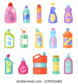 Detergent bottle vector plastic blank container with detergency liquid and mockup household cleaner product for laundry illustration set of cleanup deterge package isolated on white background