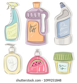 Detergent bottles collection