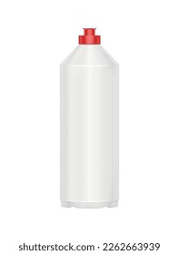 Detergent bottles transparent composition with isolated realistic image of empty plastic jar vector illustration