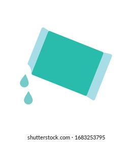 detergent box flat style icon design, Cleaning service wash home hygiene equipment domestic interior housework and housekeeping theme Vector illustration