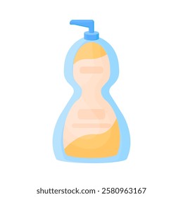 Detergent in cartoon style on a white background isolated. Cleaning product for home, apartment, office, etc. Washing dishes