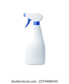 Destergente y producto limpio maquillaje de botellas plásticas. Contenedor aislado y realista para pulverizadores 3d vectoriales, elegante y eficiente para la limpieza sin esfuerzo, encarna el estilo y la practicidad para el trabajo doméstico