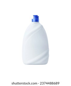 Detergent and clean product plastic bottle mockup. Isolated realistic 3d vector container showcasing sleek design and blank place for label, perfect for product presentations and marketing materials