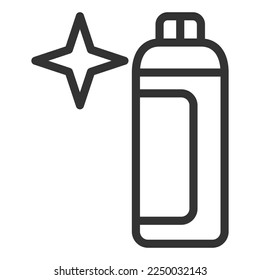 Detergent, cleaner in a bottle - icon, illustration on white background, outline style