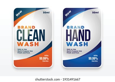 detergent cleaner and hand wash liquid labels template