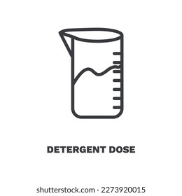 detergent dose icon. Thin line detergent dose icon from Hygiene and Sanitation collection. Outline vector isolated on white background. Editable detergent dose symbol can be used web and mobile