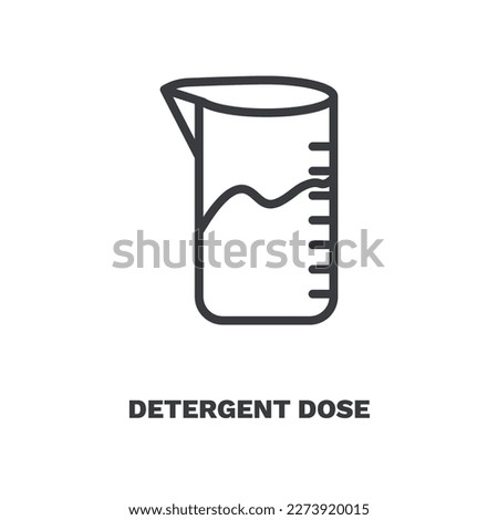 detergent dose icon. Thin line detergent dose icon from Hygiene and Sanitation collection. Outline vector isolated on white background. Editable detergent dose symbol can be used web and mobile