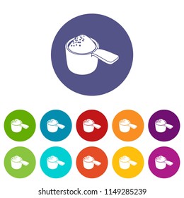 Detergent dose icons color set vector for any web design on white background