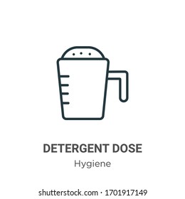 Detergent dose outline vector icon. Thin line black detergent dose icon, flat vector simple element illustration from editable hygiene concept isolated stroke on white background