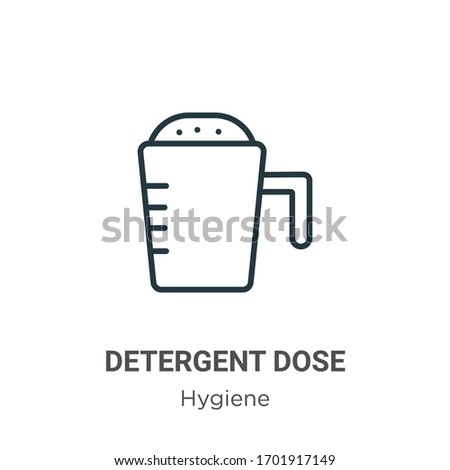Detergent dose outline vector icon. Thin line black detergent dose icon, flat vector simple element illustration from editable hygiene concept isolated stroke on white background