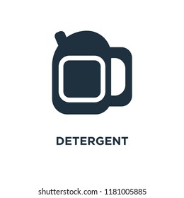 Detergent icon. Black filled vector illustration. Detergent symbol on white background. Can be used in web and mobile.