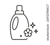 detergent icon, cleaner, plastic bottle of fabric softener, thin line symbol on white background - editable stroke vector illustration eps 10