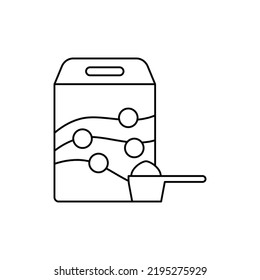 Icono de detergente en icono de estilo de línea, aislado en fondo blanco