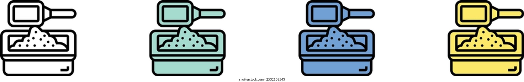 detergent icon. Outline, Green, Blue and Yellow Style Design Isolated On White Background