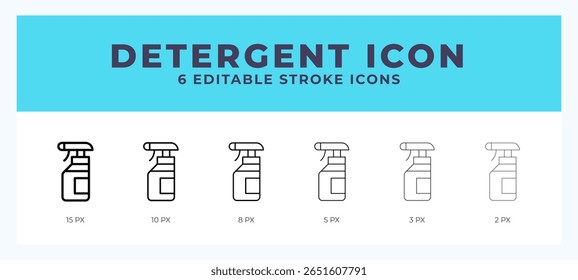 Detergent icon symbol. Logo illustration thin line. Bold line vector icons. Editable stroke