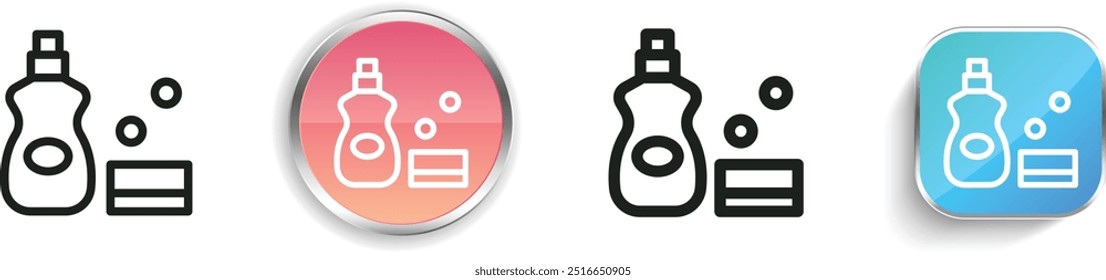 detergent icon. Thin Linear, Regular and Button Style Design Isolated On White Background