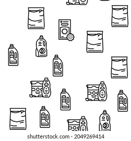 Detergent Organic Laundry Soap Vector Seamless Pattern Thin Line Illustration