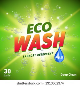 detergent packaging concept design showing eco friendly cleaning and washing