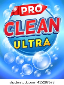 Detergent packaging vector template design. Brand detergent powdery, label detergent cleaner, sample detergent cardboard illustration