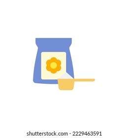 Detergent powder icon in color, isolated on white background 