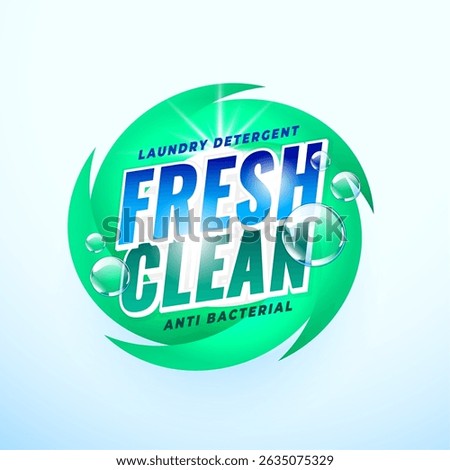 detergent powder or liquid cleaner label for business marketing vector