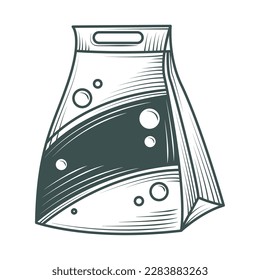 polvo detergente en el icono de envase aislado