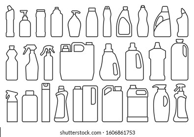 Detergent of product line set icon.Vector illustration detergent for laundry on white background .Isolated line set icon bottle domestic.