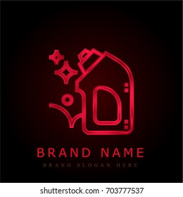 Detergent red chromium metallic logo