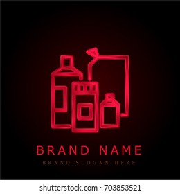 Detergent red chromium metallic logo