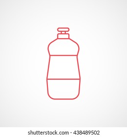 Detergent Red Line Icon On White Background