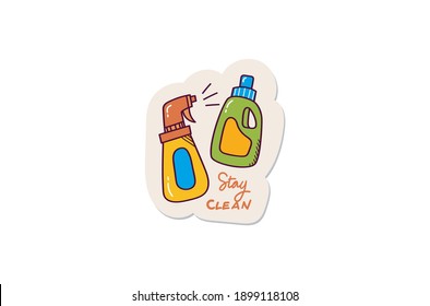 detergent spray doodle sticker design