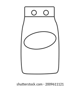 Icono de contorno vectorial detergente. Polvo de ilustración vectorial para la lavandería sobre fondo blanco. Icono de ilustración de contorno aislado del detergente.