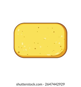 desenho animado de esponja amarela de detergente. vinagre de alvejante, bicarbonato de sódio, desinfetar germes sinal de esponja amarela de detergente. símbolo isolado ilustração vetorial