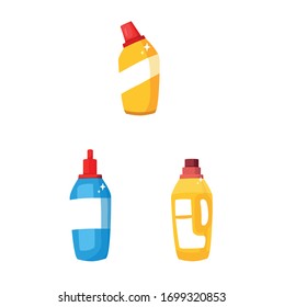 detergentes en botellas lavadoras ilustración vectorial