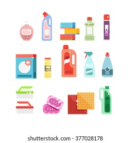 Detergents for cleaning home or hotel. 