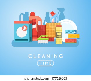 Detergents for cleaning service vector icon. 