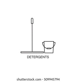 Detergents line icon. High quality outline pictograms for infographics, website or mobile app. Vector illustration of element for design company's visit card. logo, etc.