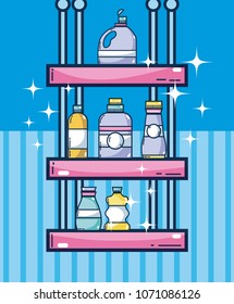 Detergents on shelf