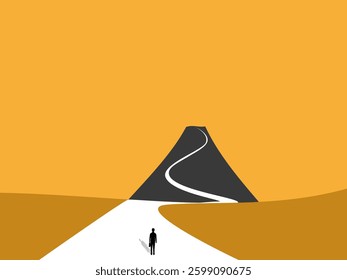 Determination, ambition, men look for a way to conquer the mountain
