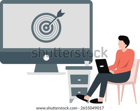 With determination, the boy achieves his target, celebrating his accomplishment with satisfaction and pride, demonstrating perseverance, focus, and success in his endeavor.