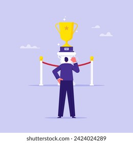 Determination for career success concept, focusing on goals, businessman intend for successful career achievement, development growth progress vision future, dream of growing up to the winner