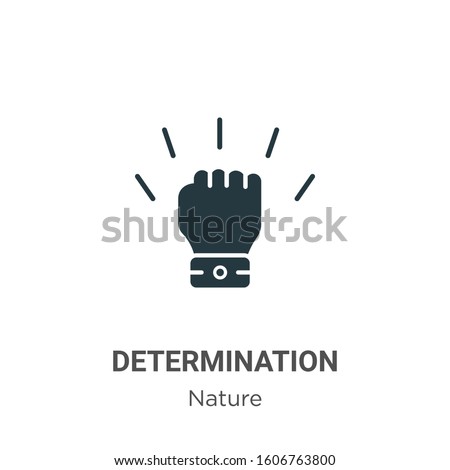 Determination glyph icon vector on white background. Flat vector determination icon symbol sign from modern nature collection for mobile concept and web apps design.