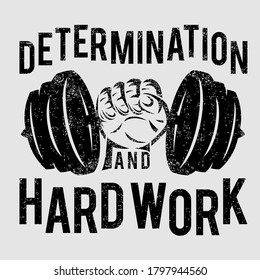 Determination and hard work sport design - gym vector