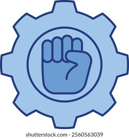 Determination Icon - Lineal Blue Style - Meritocracy Theme