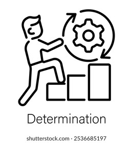 Ícone de determinação em estilo linear